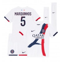 Dětský fotbalový dres Paris Saint-Germain Marquinhos #5 2024-25 Venkovní Krátký Rukáv (+ trenýrky)